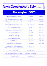 TGS Terminplan 2026